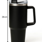 1200ml Insulated Stainless Steel Tumbler with Straw & Lid