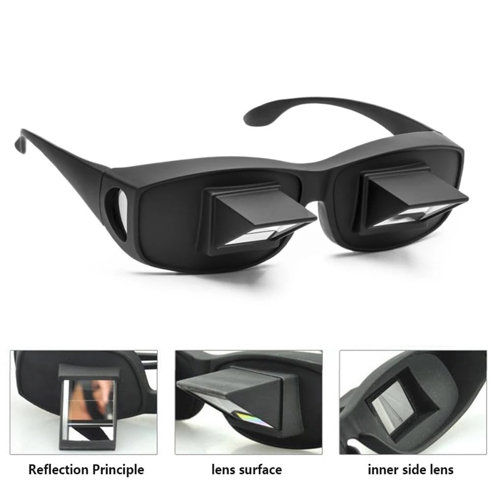 90° Lazy Prism Glasses for Lying Down, Reading & TV