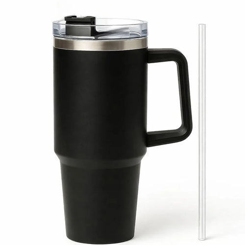1200ml Insulated Stainless Steel Tumbler with Straw & Lid
