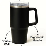 1200ml Insulated Stainless Steel Tumbler with Straw & Lid
